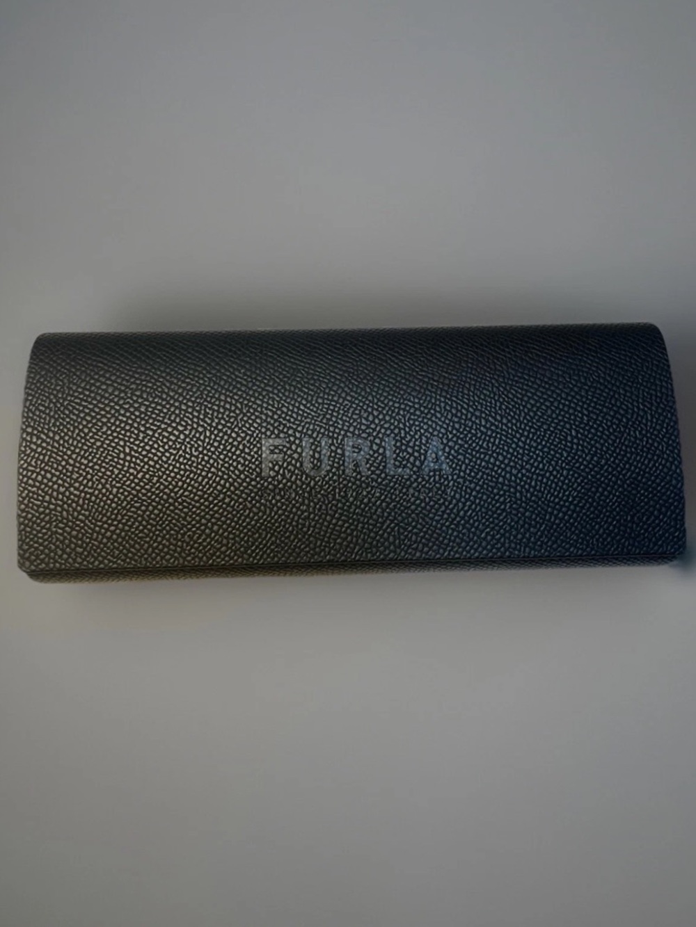 Furla Black Textured Leather Glasses Case